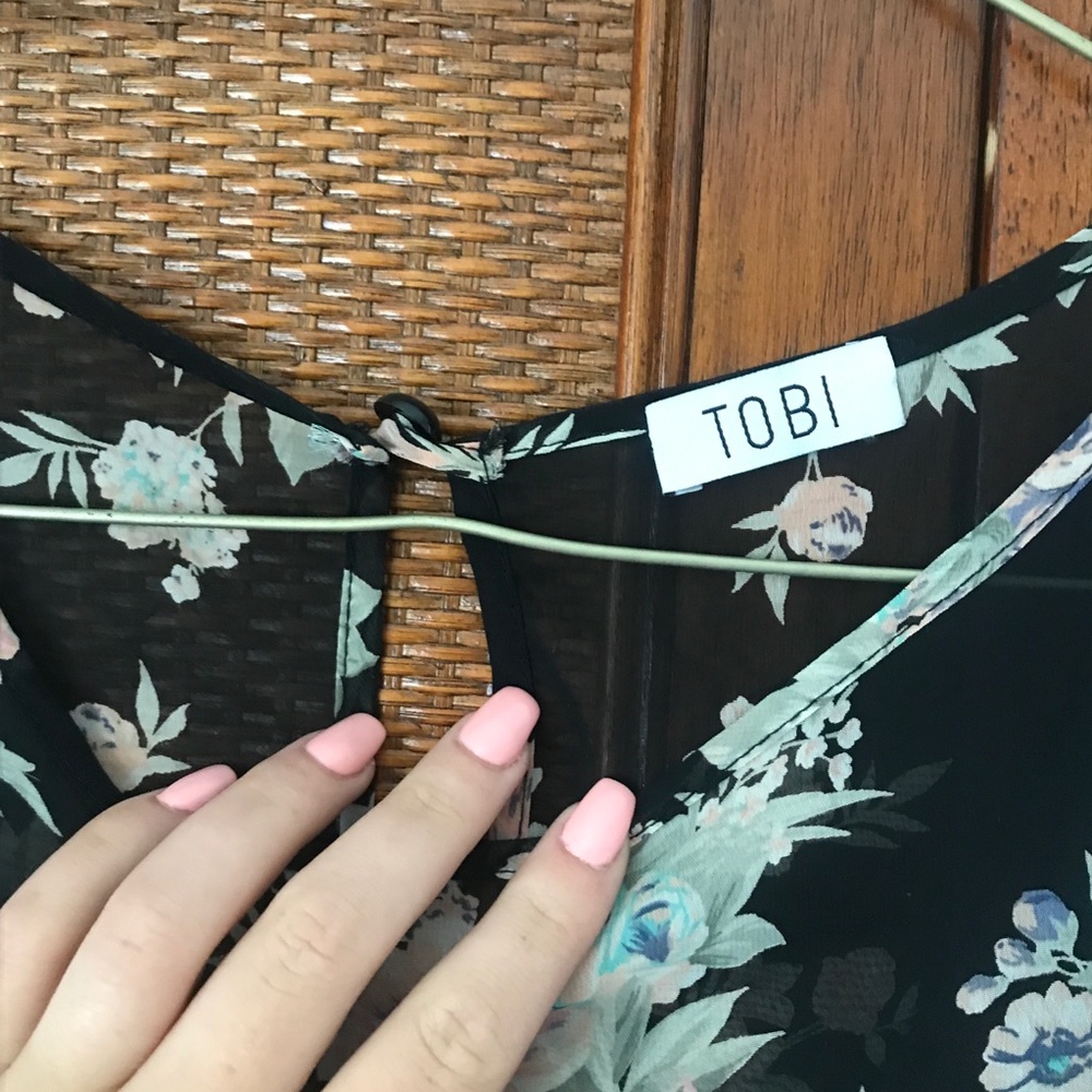 TOBI black floral peppermint dress — XS - Picture 4 of 6